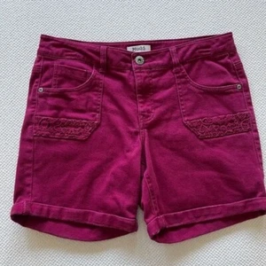 MUDD Mädchen Plus Twill Shorts rot - verstellbare Taille - Makramee Detail - Größe 16,5 - Bild 1 von 4