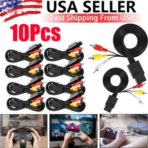 10-Pack 6FT RCA AV Stereo Cable for Nintendo 64 N64 SNES GameCube TV Audio Video - Picture 1 of 12