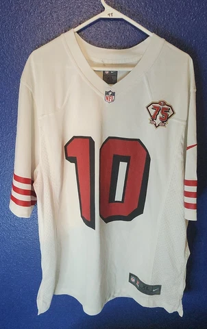 NWOT SAN FRANCISCO 49ERS JIMMY GAROPPOLO #10 MENS AUTHENTIC NIKE WHITE XL JERSEY Cover