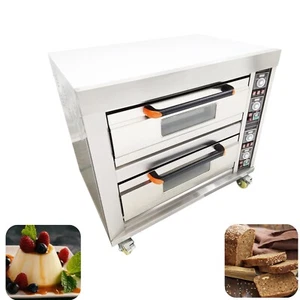 220V 13.2KW Commercial Movable Double Pizza Bread Oven Electric Toast Oven - Picture 1 of 18