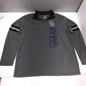MLB Colorado Rockies 1/4 Cremallera Camisa Para Hombres XL Gris Béisbol Correr Pullover Chaqueta - Imagen 1 de 10