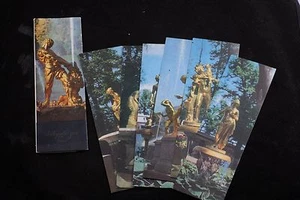 Lot Set 5 Peterhof Palace Soviet 1975 Russian SFSR Bookmark Sculpture Gold - Bild 1 von 2