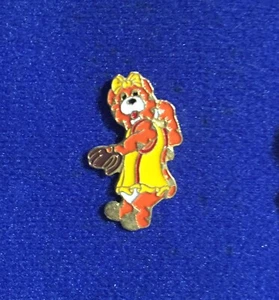 Bunt süß orange Tiger Katze Maskottchen Kanada Spiele Baseball Krug Anstecknadel - Bild 1 von 1