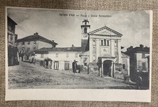 Cartolina fotografica foto Agliano D'Asti Piazza Chiesa Parrocchiale