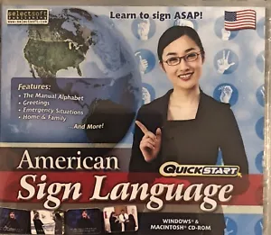 Quickstart American Sign Language Pc New Win7 XP Alphabet Greetings Emergencies  - Picture 1 of 2