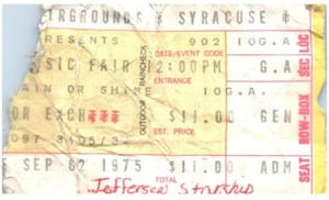 Boleto de concierto Jefferson Starship Great American Music Fair 1975 Siracusa - Imagen 1 de 2