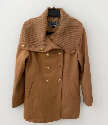 Abrigo de mujer verde con envidia marrón manga larga cuello doble botonadura XL Foto 1 de 4