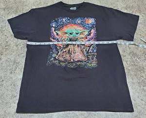 Camisa Star Wars Mujer L Manga Corta Negra Mandaloriana Niño Noche Estrellada Logo - Imagen 1 de 6
