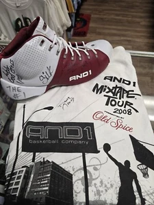 2000s 2008 And 1 Mixtape Tour T Shirt XXL & And 1 BASKETBALL SHOE Autographed - Imagen 1 de 23