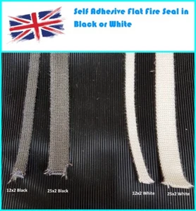 Self Adhesive Woodburning Woodburner Stove Glass Seal Flat Tape Fire Gasket - Picture 1 of 6