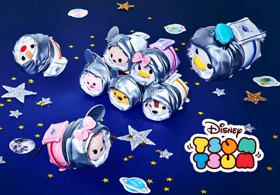 Disney Store Japan TSUM TSUM Mini Plush FULL Set of 8 - Space Suit Astronaut - Image 1 of 4