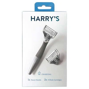 Shaving Razor for Men with 2 Razor Blade Refill Cartridges, Charcoal Gray - Picture 1 of 7
