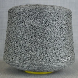 BRITISH SOFT PURE LAMBSWOOL 2 3 PLY 400g CONE KNITTING WOOL YARN FLANNEL GREY - Picture 1 of 1