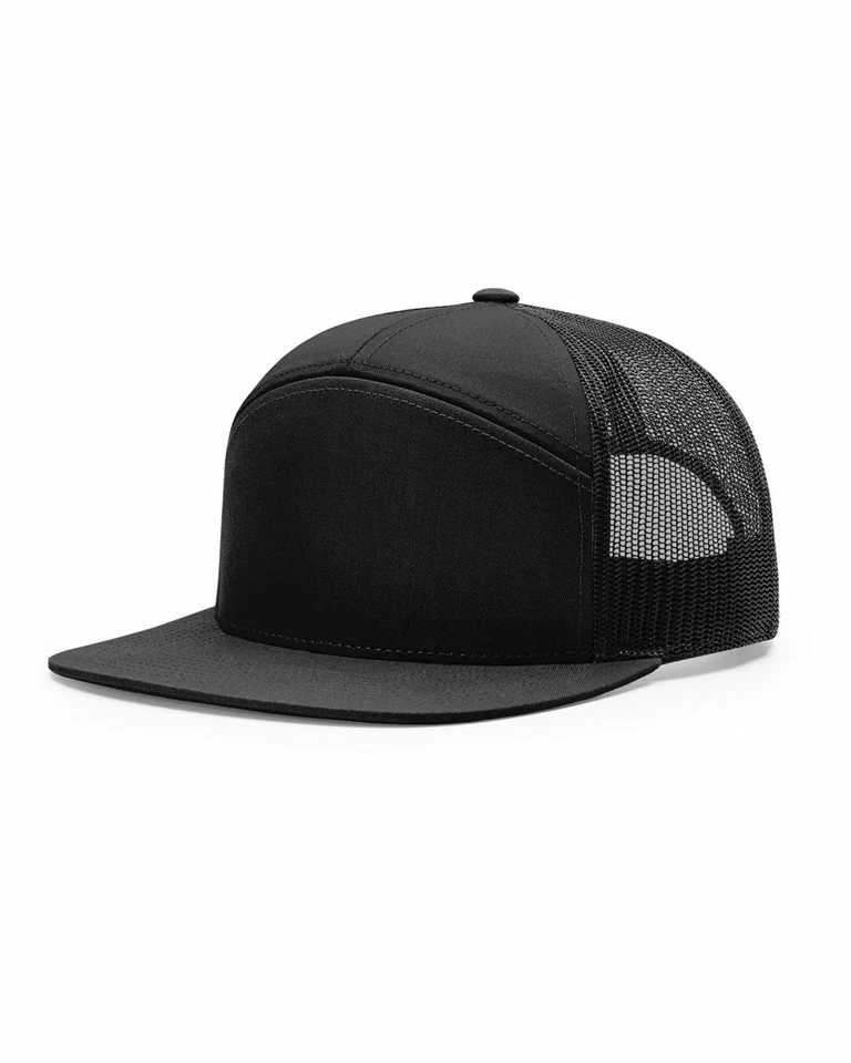 Richardson 7 Panel Trucker Cap - Black