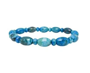 Cynthia Lynn "BLUE TIDE" Blue Crazy Lace Agate Beaded Stretch Bracelet - Imagen 1 de 1