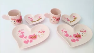 Sanrio Charmy Kitty Set Piatto e Tazza a Forma di Cuore, 2 Set Retro 2006 Giappone - Foto 1 di 12