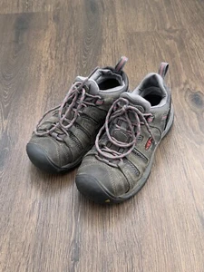 KEEN Womens Size 5.5 M Flint Low Steel Toe Brown Pink Work Shoes Sneakers - Picture 1 of 11