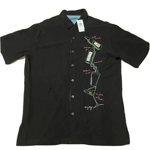 Tori Richard Men's Short Sleeve Button Down Embroidered Cocktail Silk Shirt Sz M - Picture 1 of 6