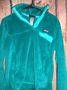 PATAGONIA Teal Fleece Snap Pullover Giacca Taglia S Donna Ottime Condizioni - Foto 1 di 6