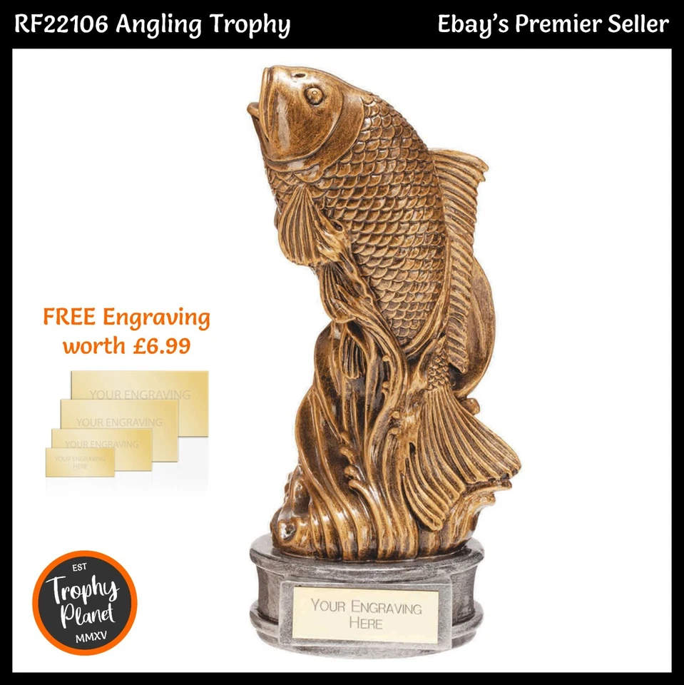 TROPHY PLANET FISHING TROPHY - Angeln Fish Pinnacle Award/Trophäen, KOSTENLOSE Gravur