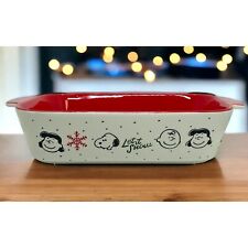 Peanuts Snoopy Charlie Brown Lucy "Let It Snow" Casserole Baking Dish Pan
