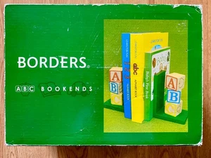Vintage Bordüren Kiefernholz ABC Buchstützen: Neu/NOS in OVP - kostenloser Versand - Bild 1 von 4