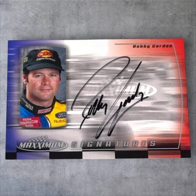 Robby Gordon NASCAR WINSTON CUP VINTAGE signed card 2000 MAXXIMUM SIGNATURES - Image 1 of 2