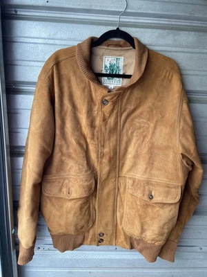 Chaqueta de Gamuza Cordero Oso Dorado De Colección Cuero Bombardero Para Hombre M DEFECTOS Hecha en EE. UU. Foto 1 de 4