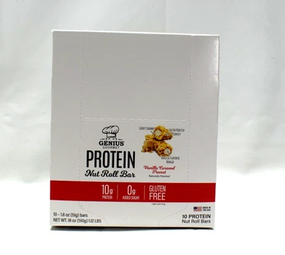 Genius Gourmet Nut Roll Bars Vanilla Caramel Peanut – 10 Ct Box - Image 1 of 3