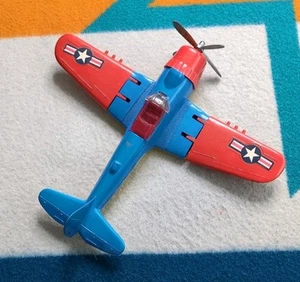 Hubley Kiddie Toy Airplane WWII Fighter Bomber 495 Vintage 1960s Navy Plane P47 - Picture 1 of 9
