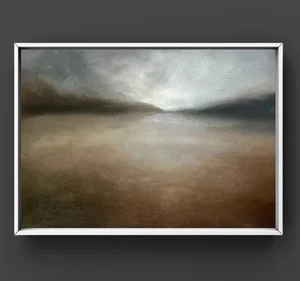 Reserve £50 was £370 JOE MOORE Oil Painting 40 x30cm Stretched Canvas Beach Dawn - Picture 1 of 13
