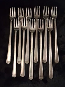 Set (11) 1847 Rogers Bros Silver-Plate Seafood/Pickles Forks Anniversary c1920 - Picture 1 of 8