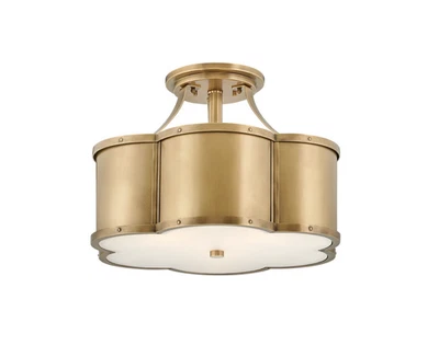 Hinkley Lighting Chance 3 luces montaje semi-al ras en latón Heritage - 4444HB Foto 1 de 4