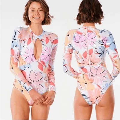 Traje de baño de una pieza con protección floral para erupciones Rip Curl Blossom buena cobertura talla mediana Foto 1 de 4