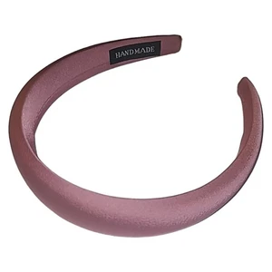 Diadema de tela satinada malva hinchada hecha a mano rosa - Imagen 1 de 7