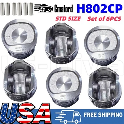 Kit de pistones y anillos de motor H802CP STD para 96-06 Jeep Cherokee 4,0 L L6 OHV 12 V EE. UU. Foto 1 de 4