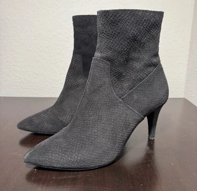 Free People Boots Womens Size 37 Pointed Toe High Heel Ankle Zip Suede Spain - Image 1 of 4