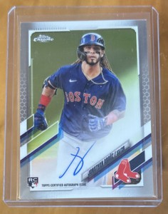 2021 Topps Chrome Jonathan Arauz Rookie On Card Auto Boston Red Sox RC