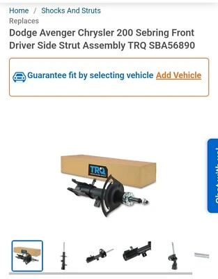 Conjunto de puntal delantero del lado del conductor Dodge Avenger Chrysler 200 Sebring TRQ SBA56890 Foto 1 de 4