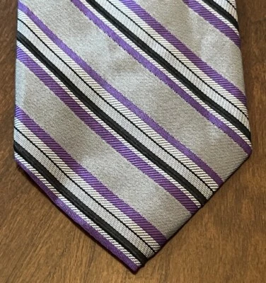 Apt. 9 Purple Gray 100% Silk Men’s Neck Tie Made In China - Image 1 of 4