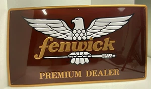 Vintage Rare Fenwick Fishing Rods Premium Dealer Metal Sign 36''x20'' Mancave - Picture 1 of 5