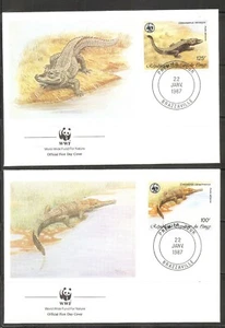 Congo SC # C367-C370 Crocodiles  FDC. World Wide Fund Covers - Picture 1 of 2