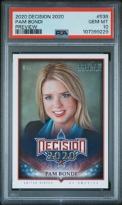 2020 Leaf Decision PAM BONDI SILVER FOIL ROOKIE # 3/10 PSA 10 POP 1 EBAY 1/1 - Foto 1 di 2