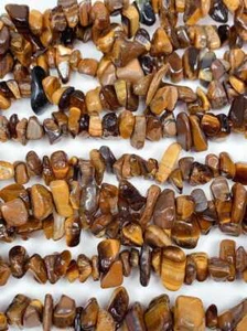 7-10mm Natural Genuine yellow Tiger’s Eye Nugget   32" Strand Gemstone Crystal - Picture 1 of 10