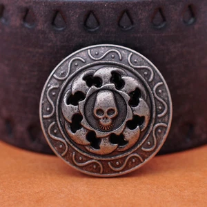 10PCS 3CM ANTIQUE SILVER HOT WHEELS SKULL RIVETBACK CONCHOS FOR LEATHER WALLET - Picture 1 of 9