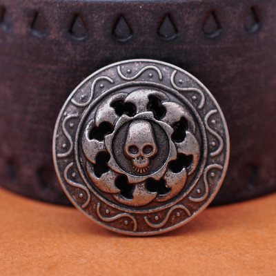 10X Bright Silver Flower Engraved Leathercraft Belt Wallet Saddle Concho Decor E - Foto 5