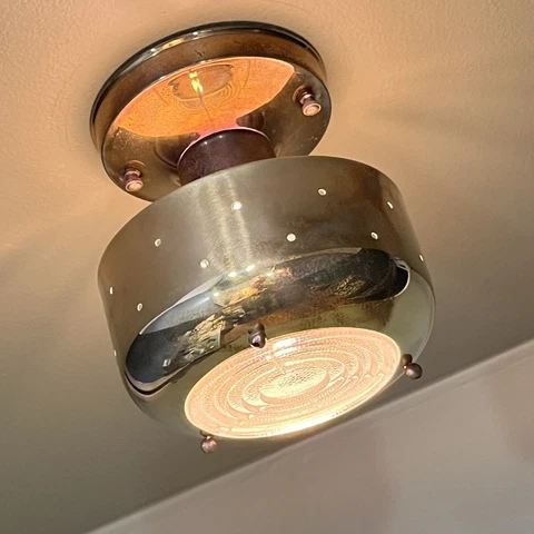 Vintage 1950’s Virden Mid Century Atomic Hallway Fixture - Restored! Cover
