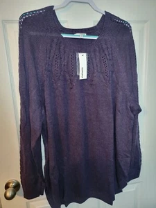 Sonoma 3x Suéter Mujer Plus Pullover Púrpura Manga Larga - Imagen 1 de 6