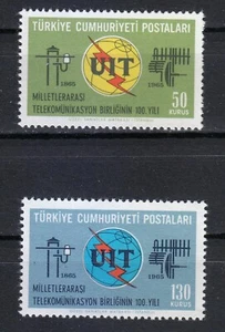 Turkey 1964 MNH Mi 1949-1950 Sc 1644-1655 International Telecommunication Union - Picture 1 of 1