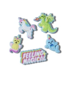 New Crocs Charms 5 Pack Feeling Magical Unicorn Dragon Narwhal Cat - Picture 1 of 3